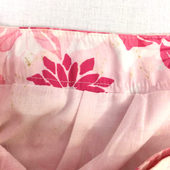 VTG Talbots Women's Barbie Pink Floral Wrap Lined Cotton Maxi Skirt Size 8 - Picture 6 of 16